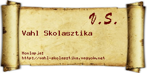 Vahl Skolasztika névjegykártya